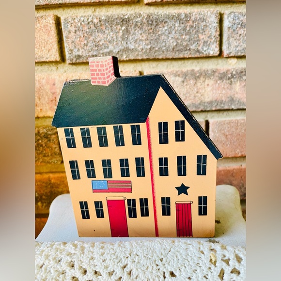 *Town House Blocks Primitive Shelf Sitter - Picture 4 of 12